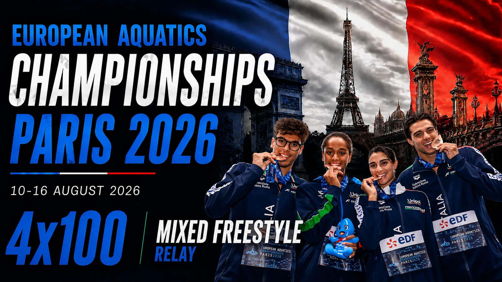 Paris 2026 · 4x100 mista stile libero
